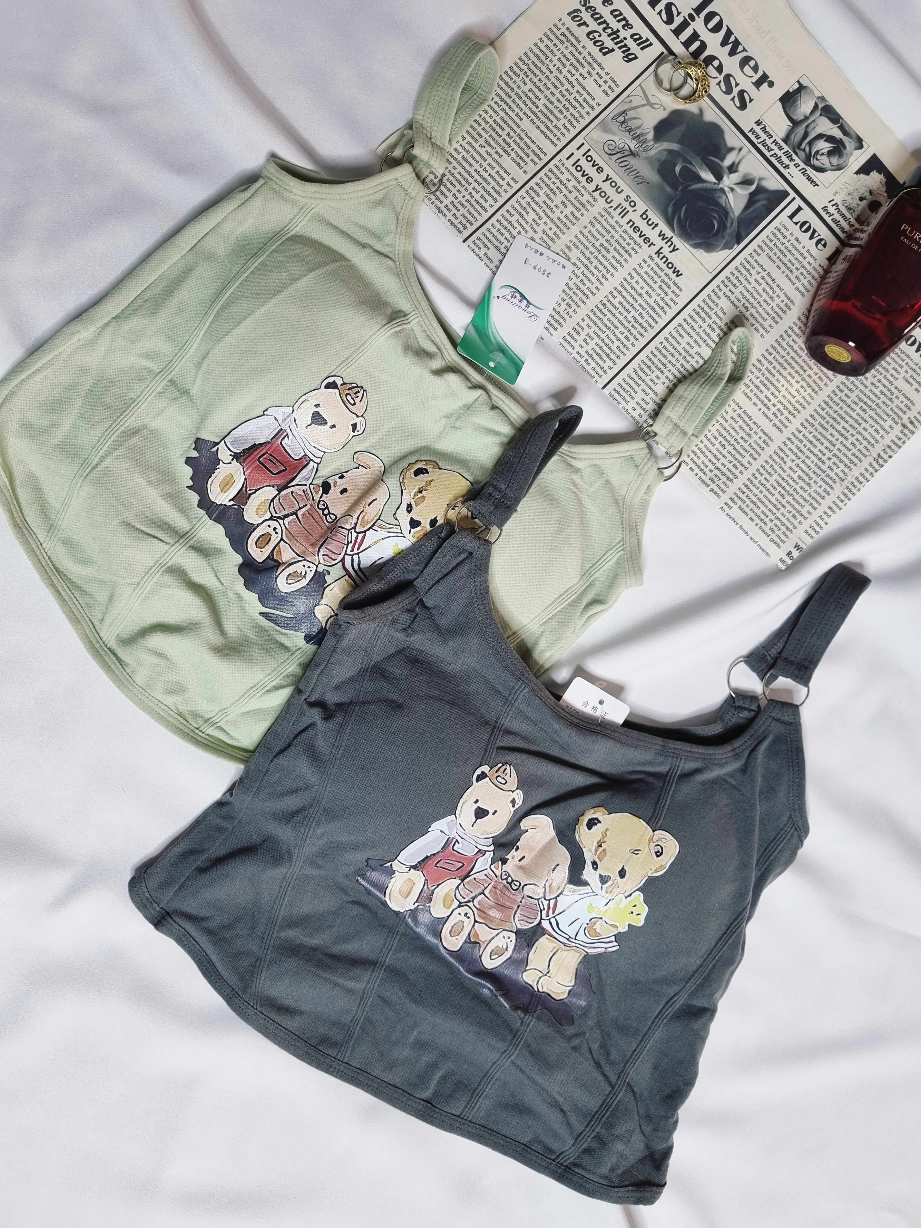 کراپ تاپ تدی دخترانه و زنانه.طرح خرسی