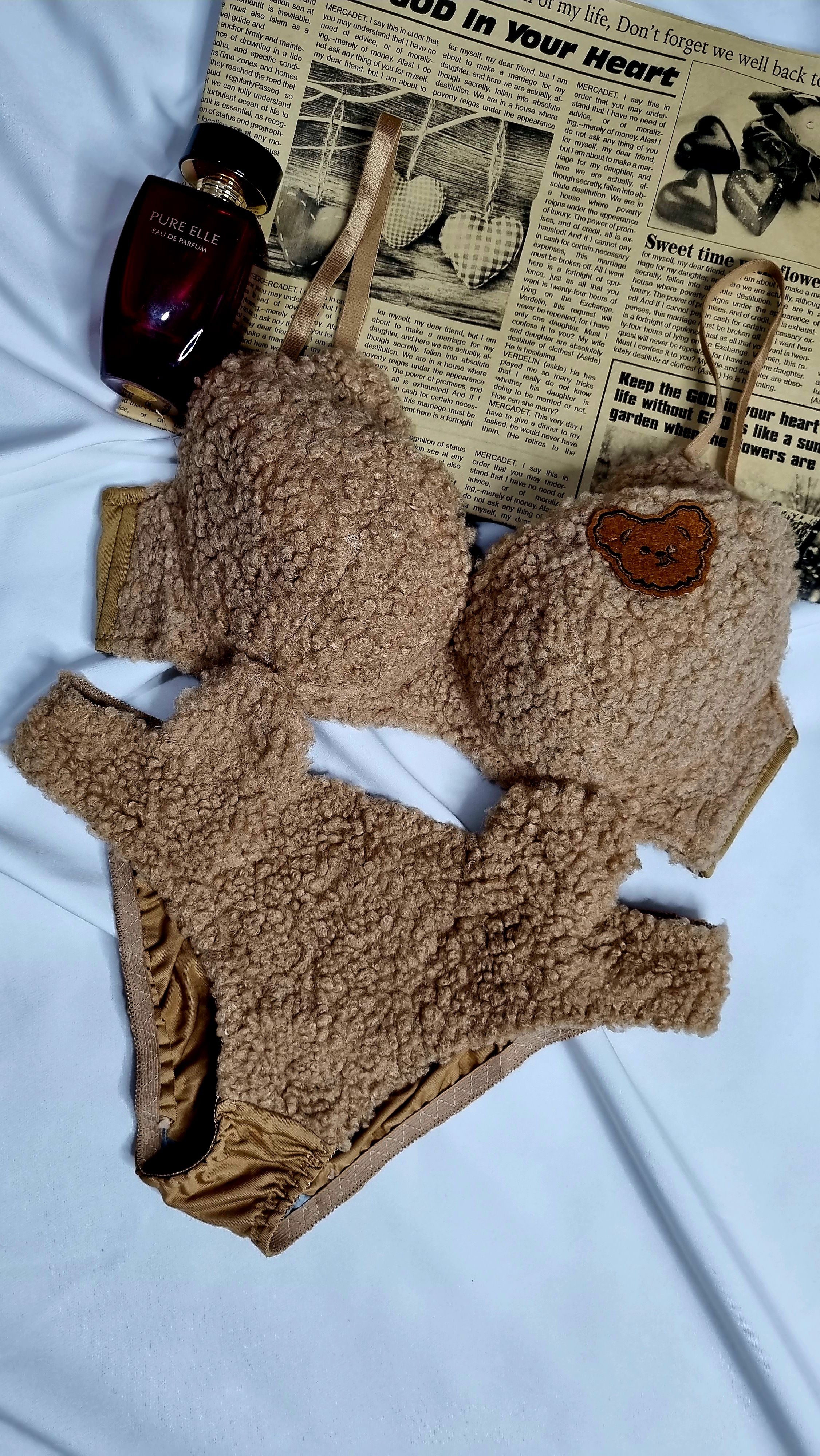 ست شورت و سوتین تدی اسفنجی